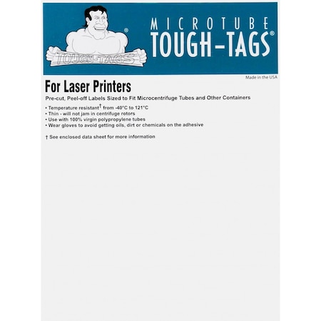 Diversified Biotech Tough-Tags, Laser Sheets, 0.94 x 0.5 Inch Labels for 0.5-0.65ml Tubes, Blue, 2975/pk, 2975PK 247193B